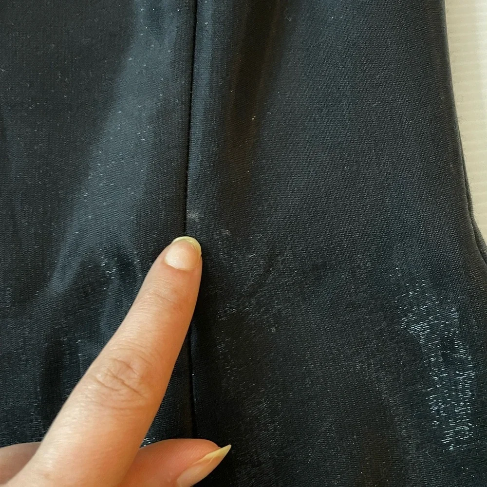 VTG Jessica McClintock Gunne Sax Black Satin Evening Gown Dotted Tulle Ruffle 5 - Picture 13 of 13